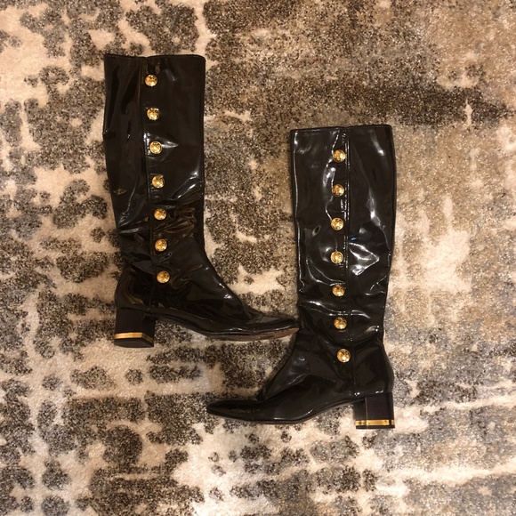 Tory Burch Shoes - Tory Burch Madison Brown Patent Boots Size 11